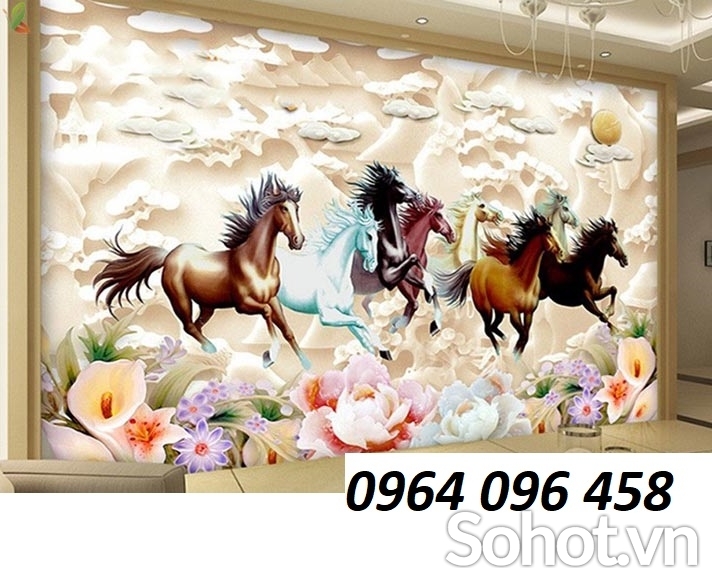 Tranh 3d - gạch tranh 3d con ngựa - LKCNN22