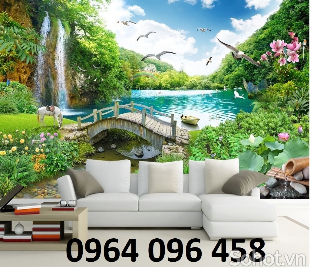 Tranh 3d cảnh đồng quê - tranh gạch 3d ốp tường - 987CM