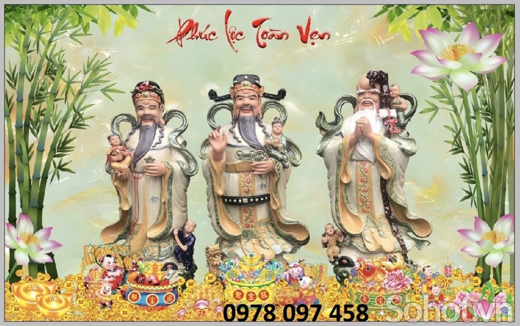 Tranh Phúc Lộc Thọ - gạch tranh 3D