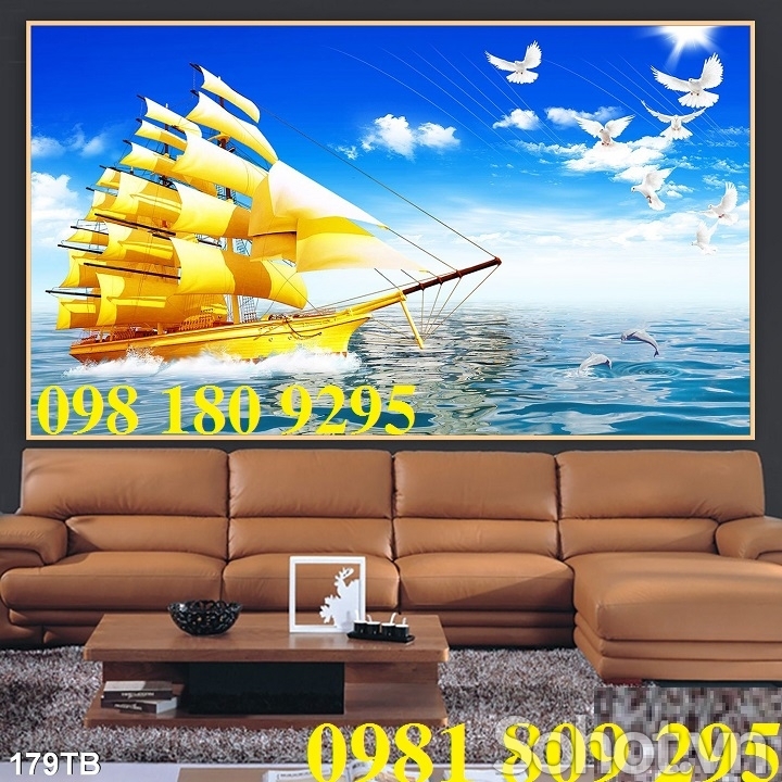 Tranh gạch men , gạch trang trí thuyền buồm