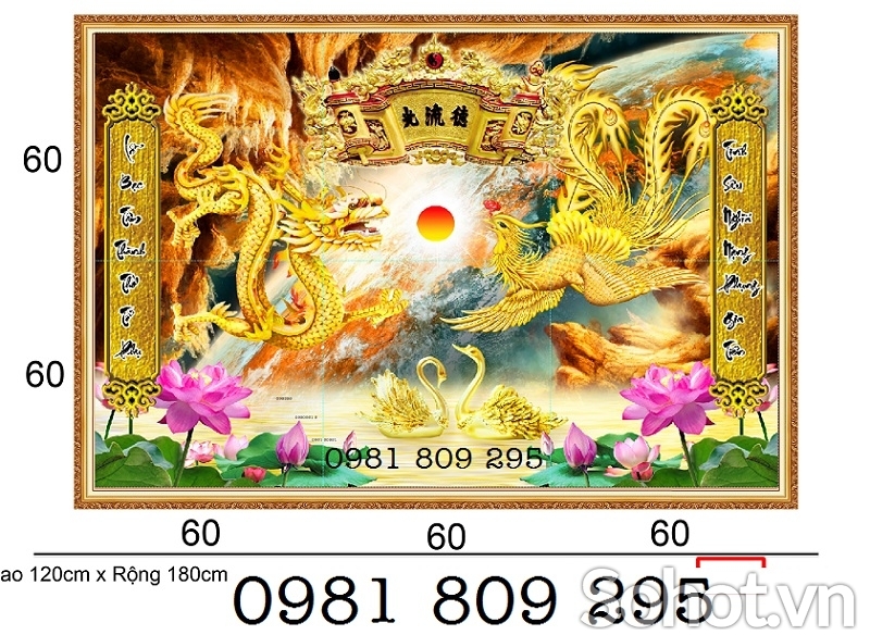 Gạch tranh rồng phượng HP322