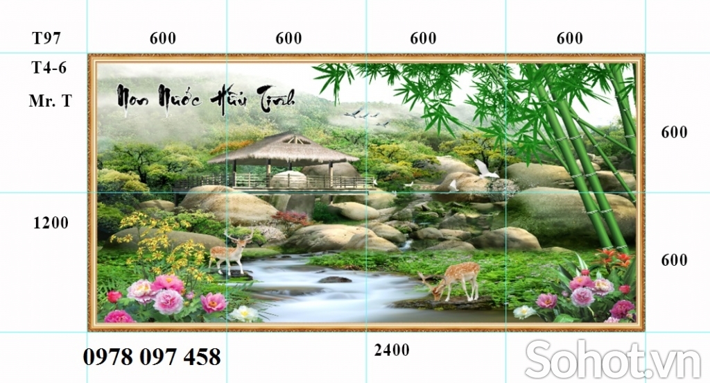 Tranh phòng khách -tranh gạch