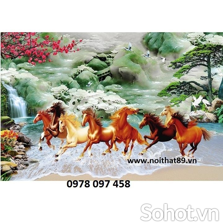 Tranh gạch men 3d - tranh bát mã