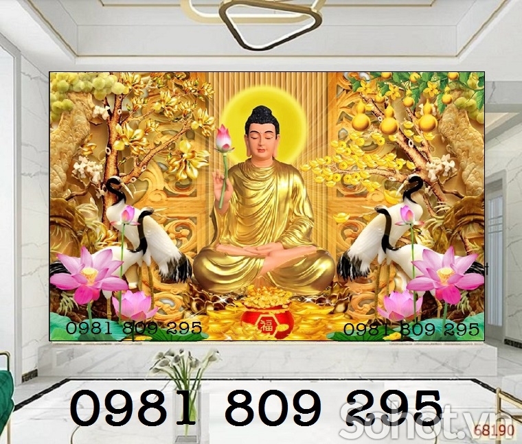 Tranh gạch 3d ốp tường - tranh phật