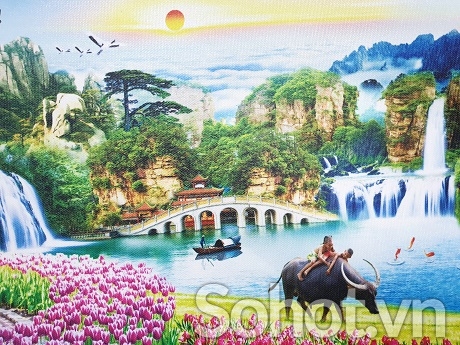 Tranh gạch 3d ốp tường ngoài trời - 55XM