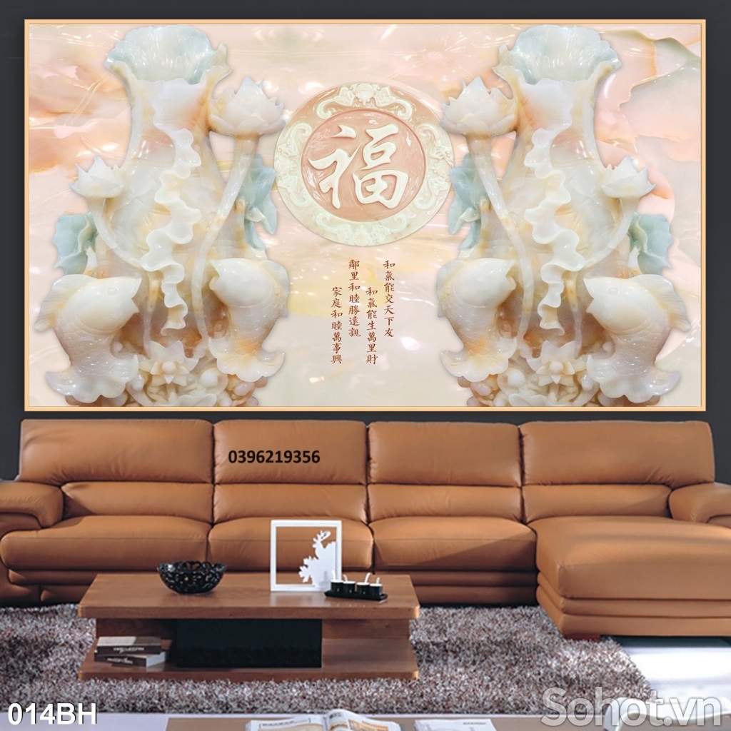 Gạch tranh 3D bình hoa 3D trang trí