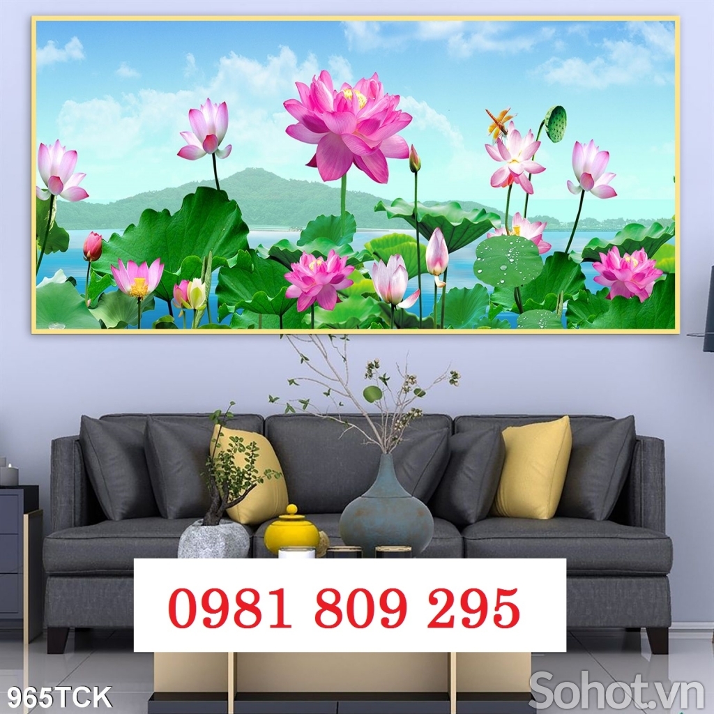 Gạch 3d hoa sen ốp tường - tranh gạch men