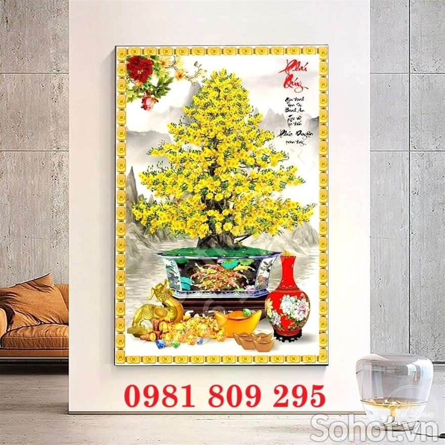 Tranh ốp tường 3d hoa mai , tranh gạch men