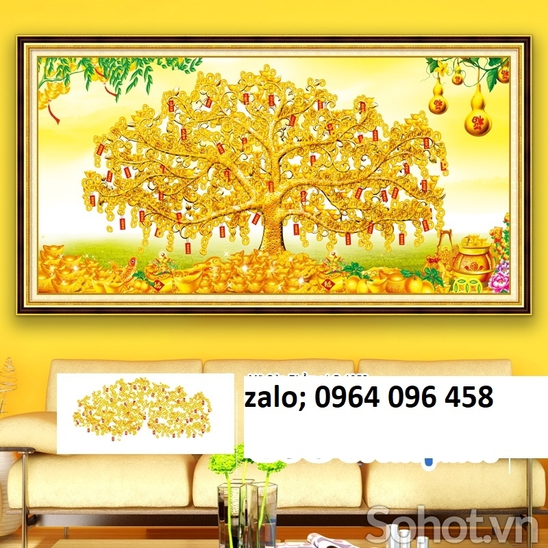 Tranh gạch 3d cây tiền vàng - SCXV44