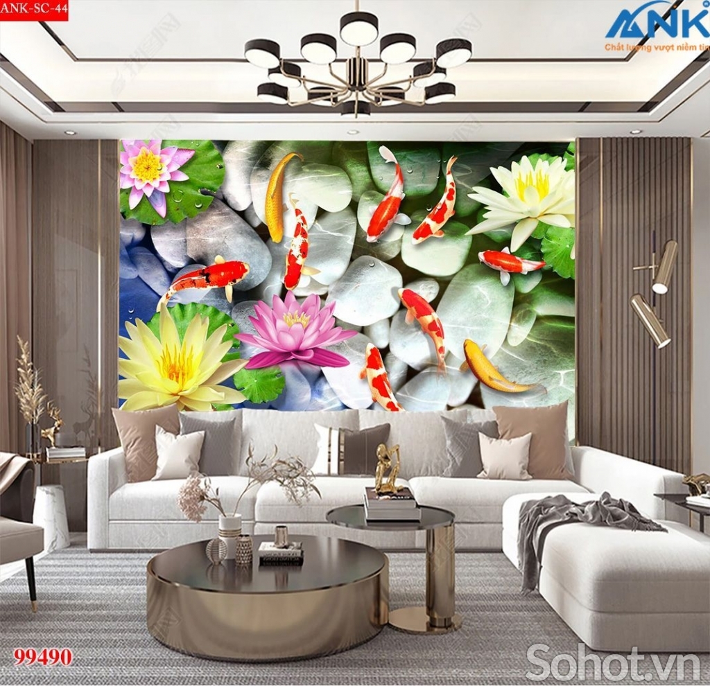 tranh gạch 3d cá chép phong thủy - MS20