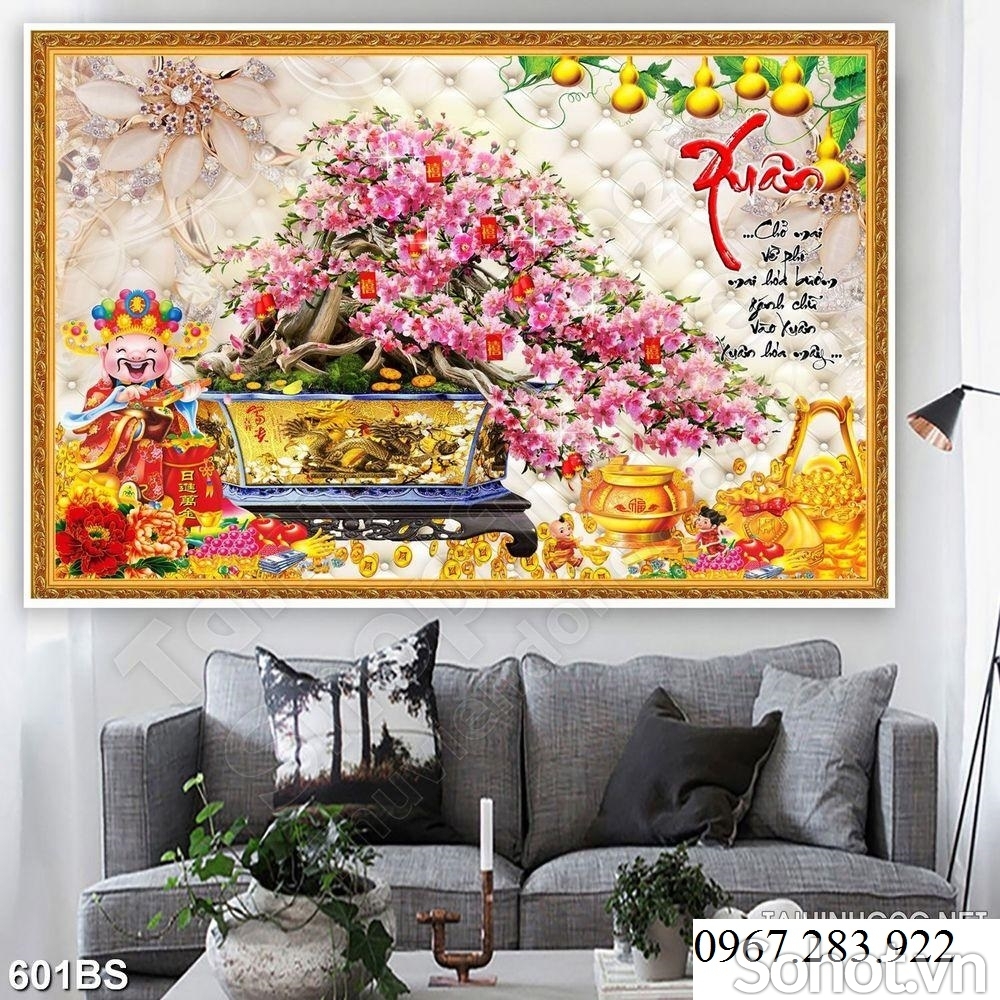 Gạch ốp tường 3d hoa đào