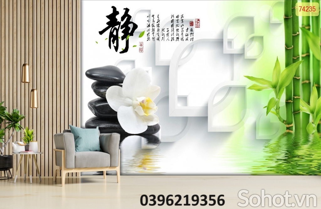 Tranh gạch men tre trúc đẹp