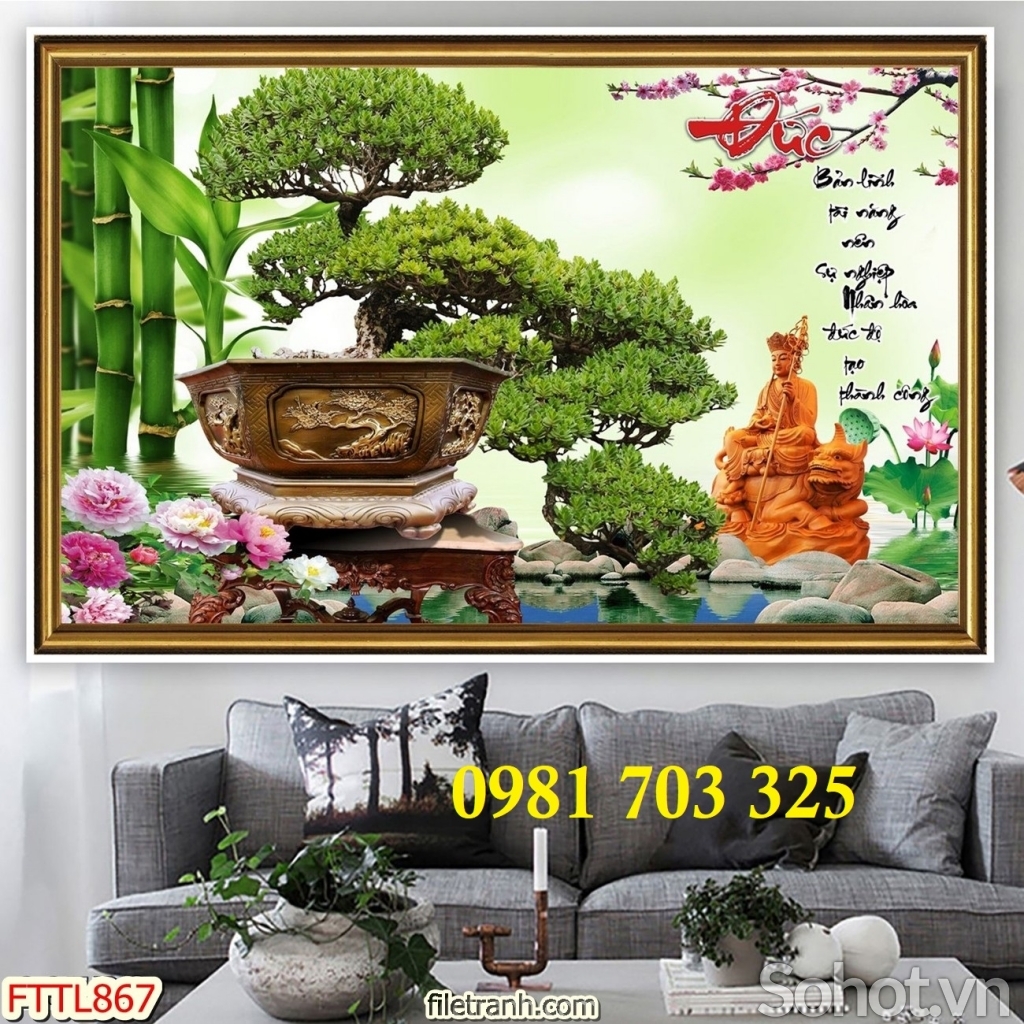 Tranh gạch hình hoa mai đẹp trang trí 3d