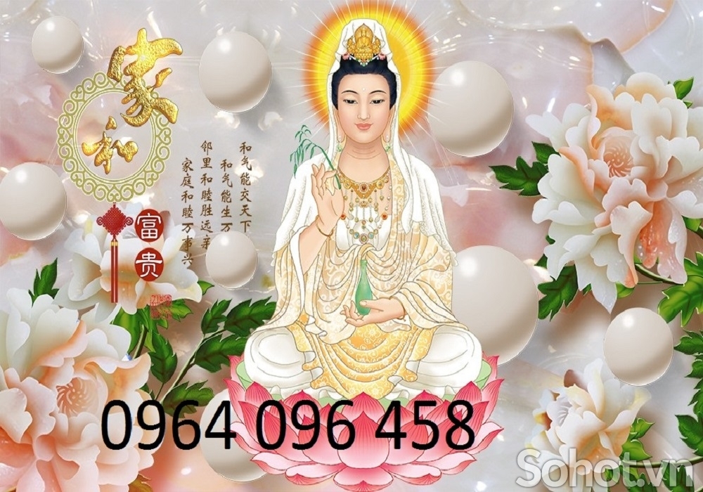 Tranh gạch 3d phật quan âm - 433XC