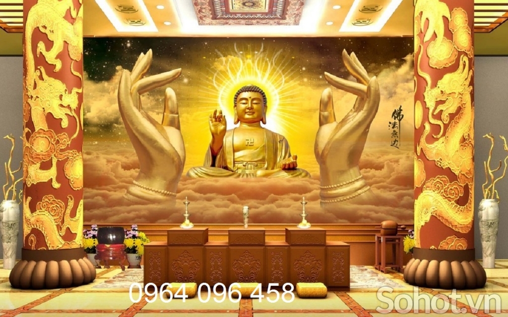 Tranh gạch hình phật 3d - gạch tranh 3d ốp tường - 32XNNB