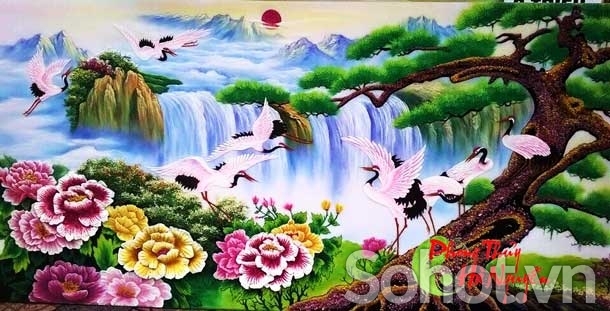 Tranh gạch 3d phong thủy tùng hạc - CM432