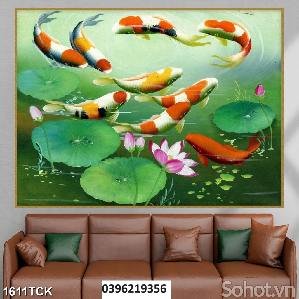 Tranh hoa sen đẹp trang trí