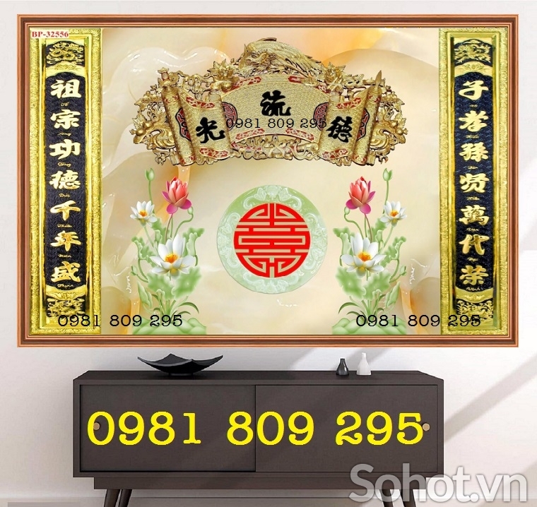 Tranh gạch men dán tường phòng thờ HP847