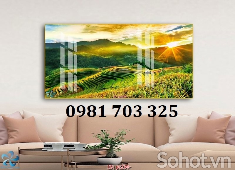Gạch tranh đẹp trang trí phòng khách