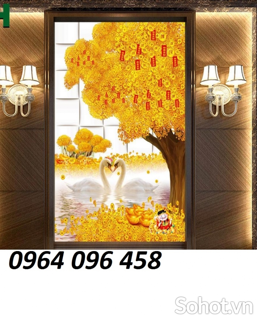 Tranh gạch 3d cây tiền vàng - BCV85