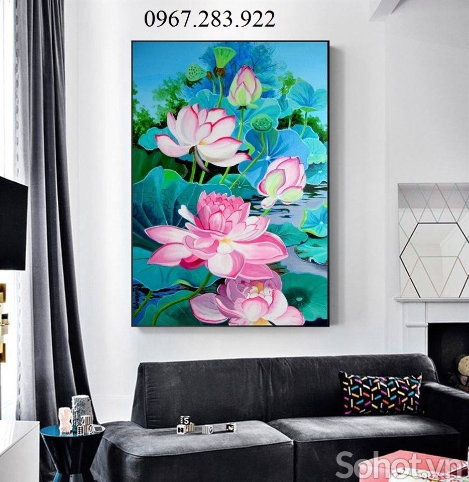 Tranh gạch- Tranh hoa sen