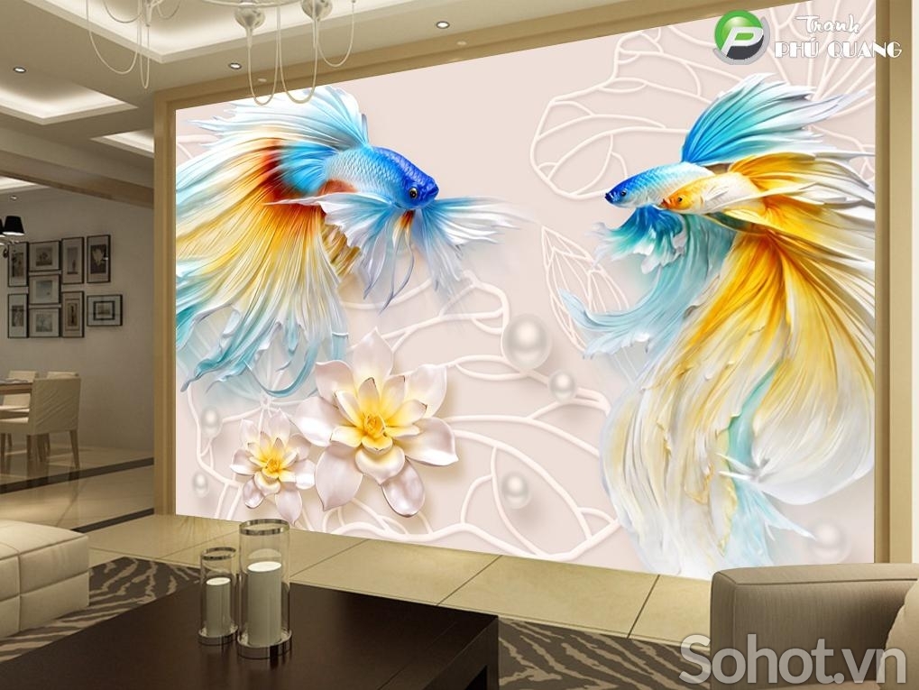 Tranh gạch men cá chép HP7233