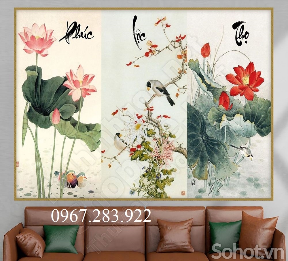 Tranh 3D- Tranh gạch Phúc Lộc Thọ