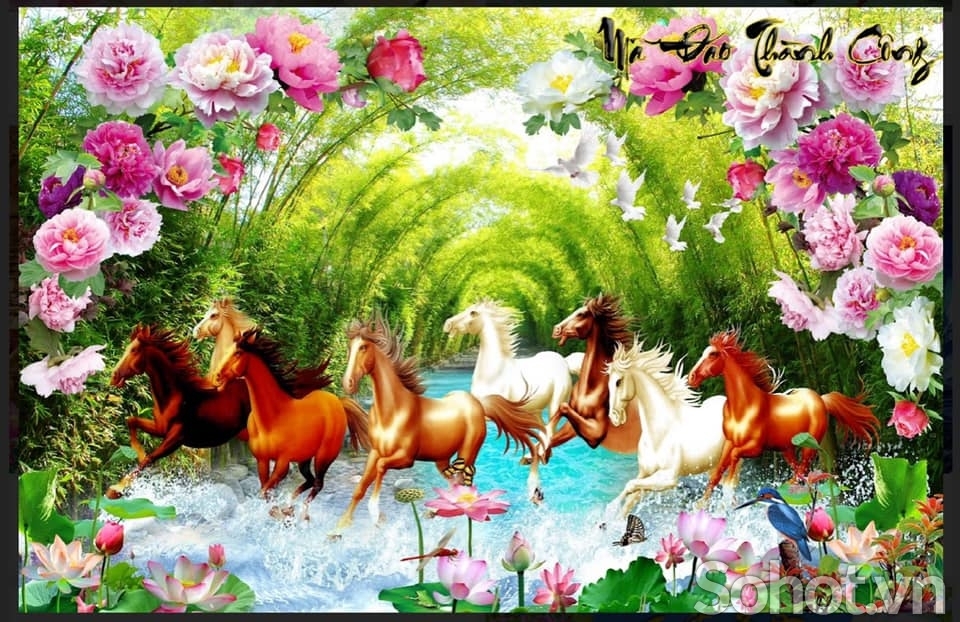 Tranh gạch men mã đáo thành công HP01622