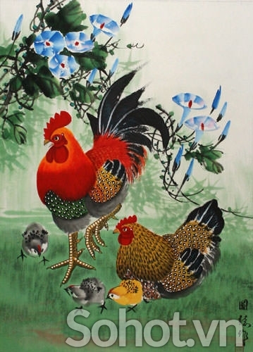 Tranh gạch 3d tranh con gà - XC33