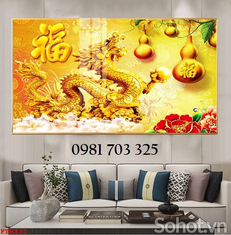 Tranh gạch 3D đẹp rồng phượng