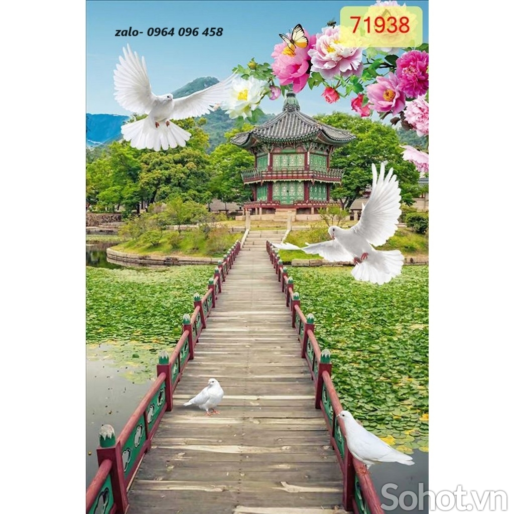 Tranh gạch 3d lát sảnh hiên nhà - NCB433
