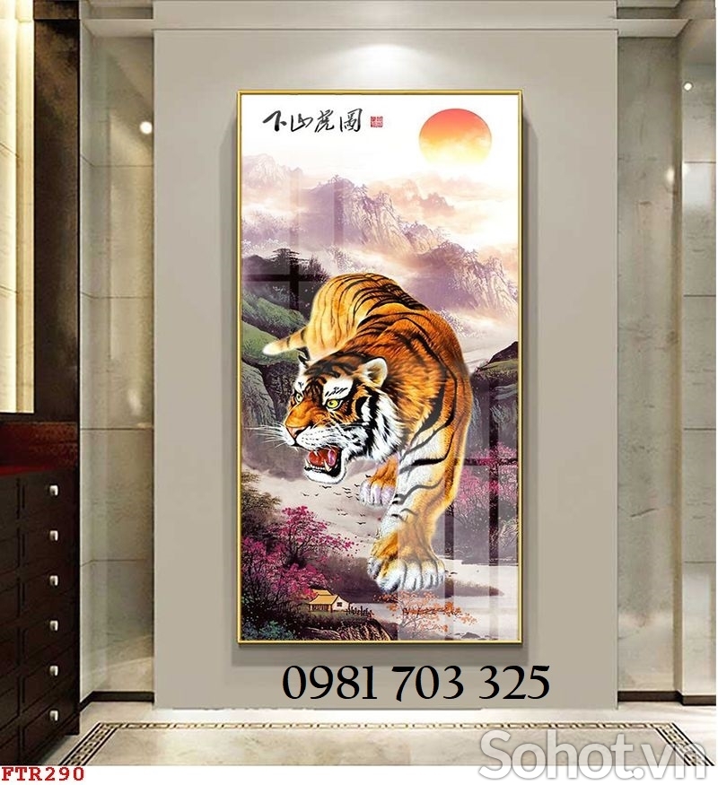 Tranh gạch đẹp hổ trang trí tường nhà