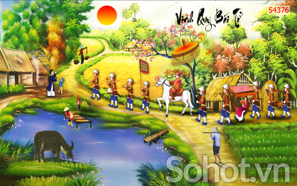 Tranh gạch phong cảnh đồng quê 3d - FDX96