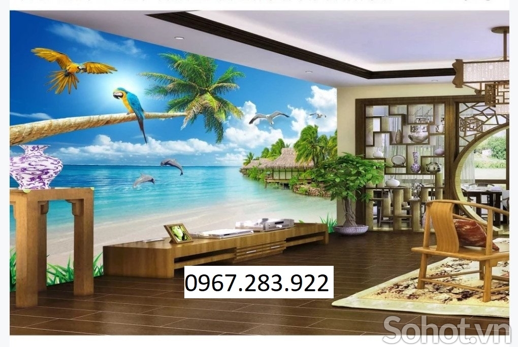 Gạch tranh 3D trang trí cảnh biển