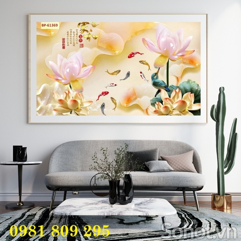 Tranh gạch ,gạch ốp tường hoa sen HD1888