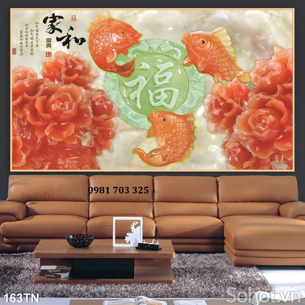 Tranh gạch men sứ ngọc 3D