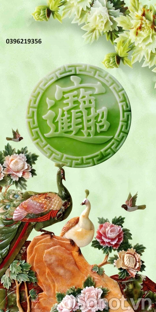 Tranh chim công đẹp trang