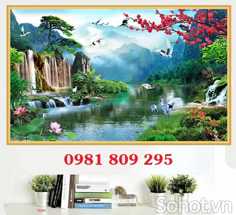 Gạch tường phong cảnh thác nước ốp tường  GP76