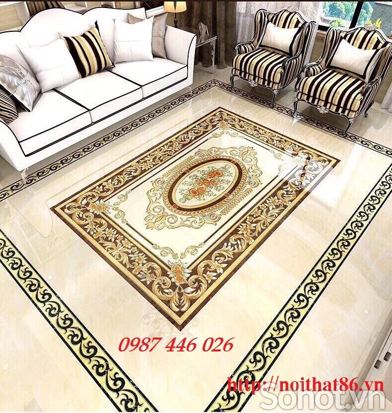 Gạch nền nhà thảm hoa văn cổ điển