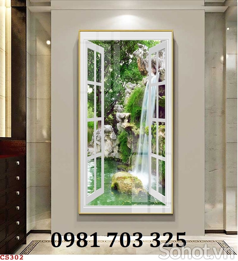 Tranh gạch 3D cửa sổ