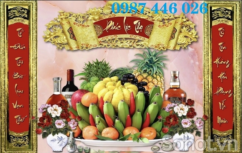 Tranh gạch men phòng thờ HP9244