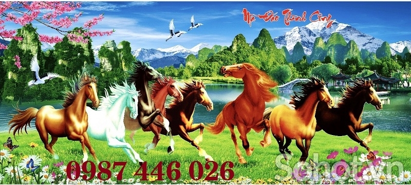 Gạch 3d tranh bát mã HP9245