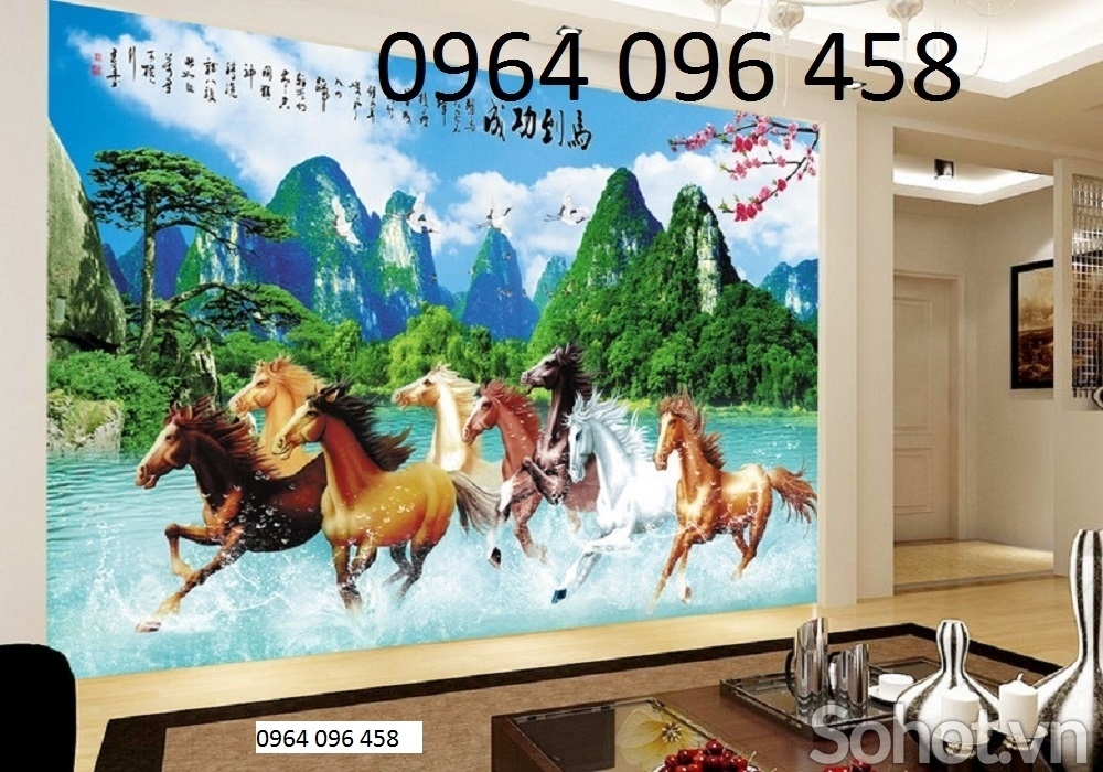 tranh gạch 3d - gạch tranh 3d bát mã - 765SN