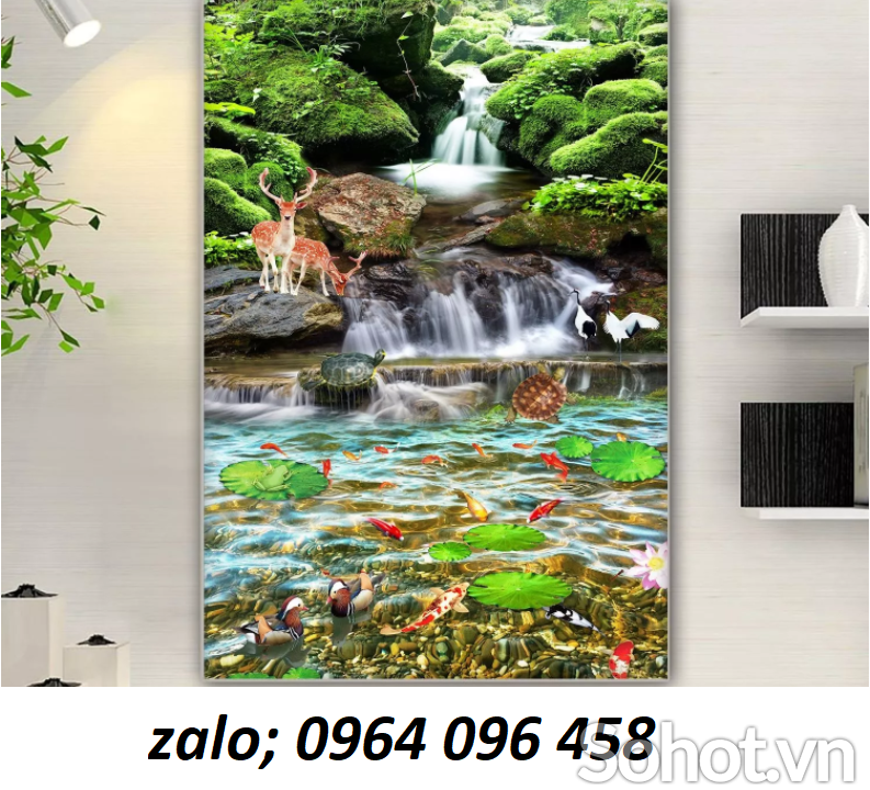 Tranh 3d phong thủy cá chép KMNB6