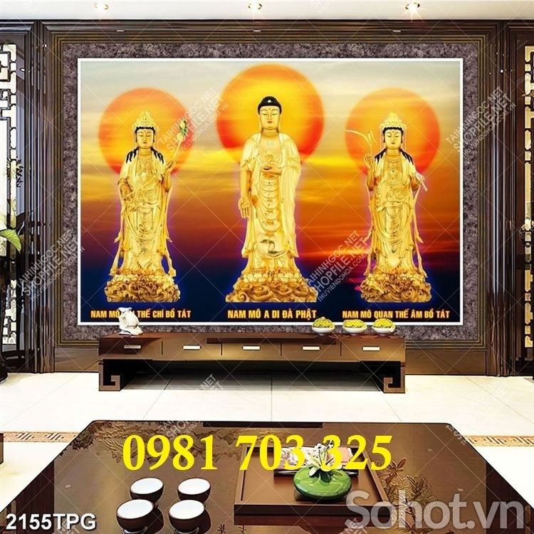 Tranh Phật ốp phòng thờ, gạch men 3D