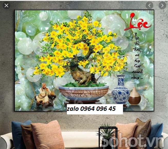 Gạch tranh cây mai 3d - KHF74