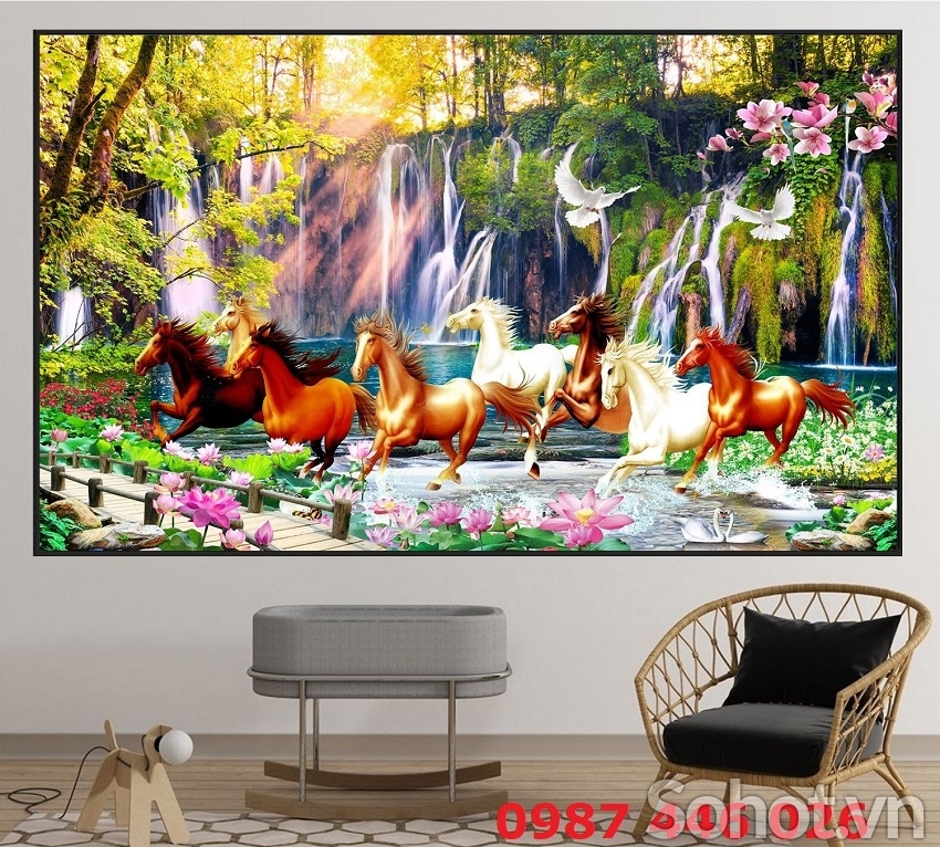 Tranh gach men mã đáo thành công HP6372