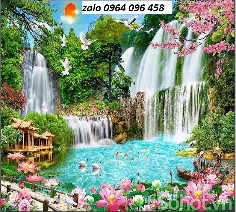 Tranh cảnh đồng quê - tranh gạch 3d đồng quê - 6433XP