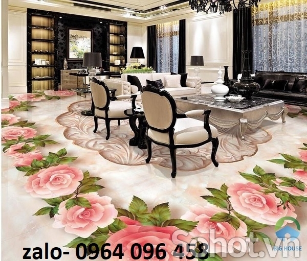 Tranh gạch 3d lát sàn phòng khách - DXC422