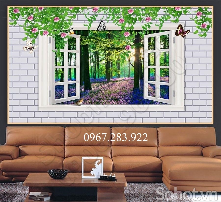 Gạch tranh- Tranh phong cảnh cửa sổ